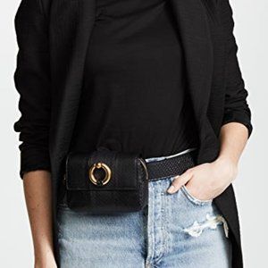 Snakeskin Baby Charlie Small Black Belt Bag